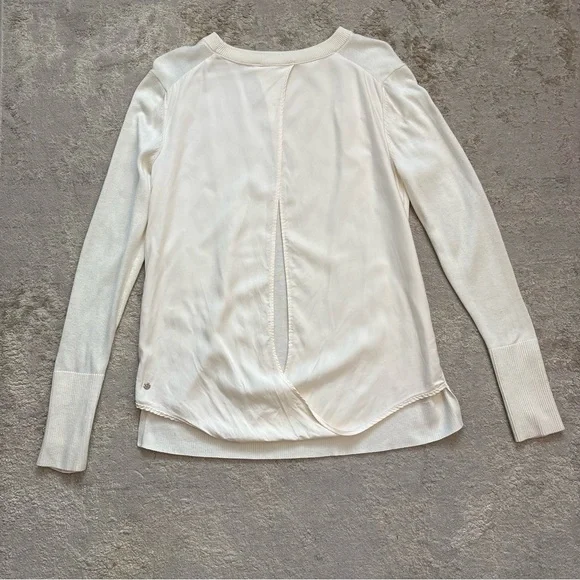 Lululemon Still At Ease Cashlu Knit Pullover Sweater in Angel Wing Cream Size 6 - Picture 10 of 13